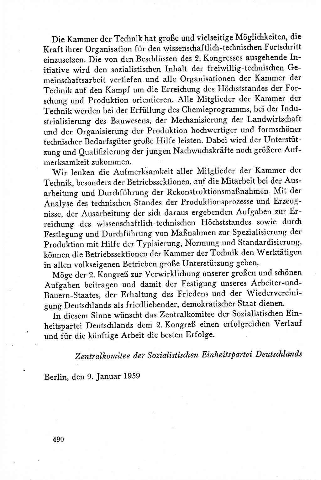 Dokumente der Sozialistischen Einheitspartei Deutschlands (SED) [Deutsche Demokratische Republik (DDR)] 1958-1959, Seite 490 (Dok. SED DDR 1958-1959, S. 490)