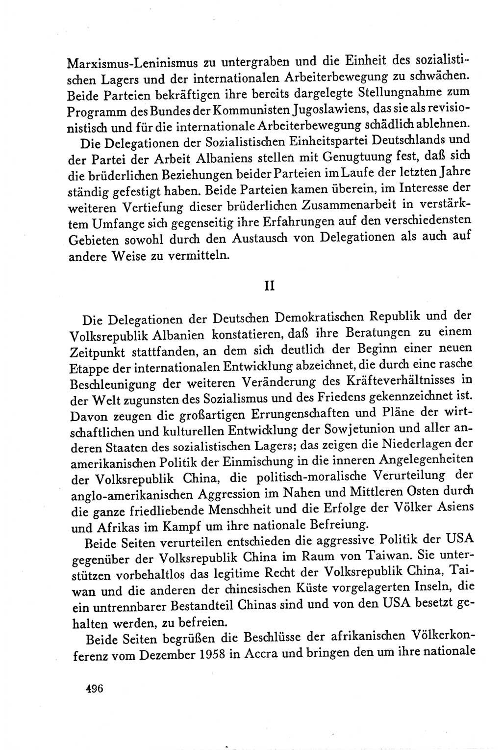 Dokumente der Sozialistischen Einheitspartei Deutschlands (SED) [Deutsche Demokratische Republik (DDR)] 1958-1959, Seite 496 (Dok. SED DDR 1958-1959, S. 496)