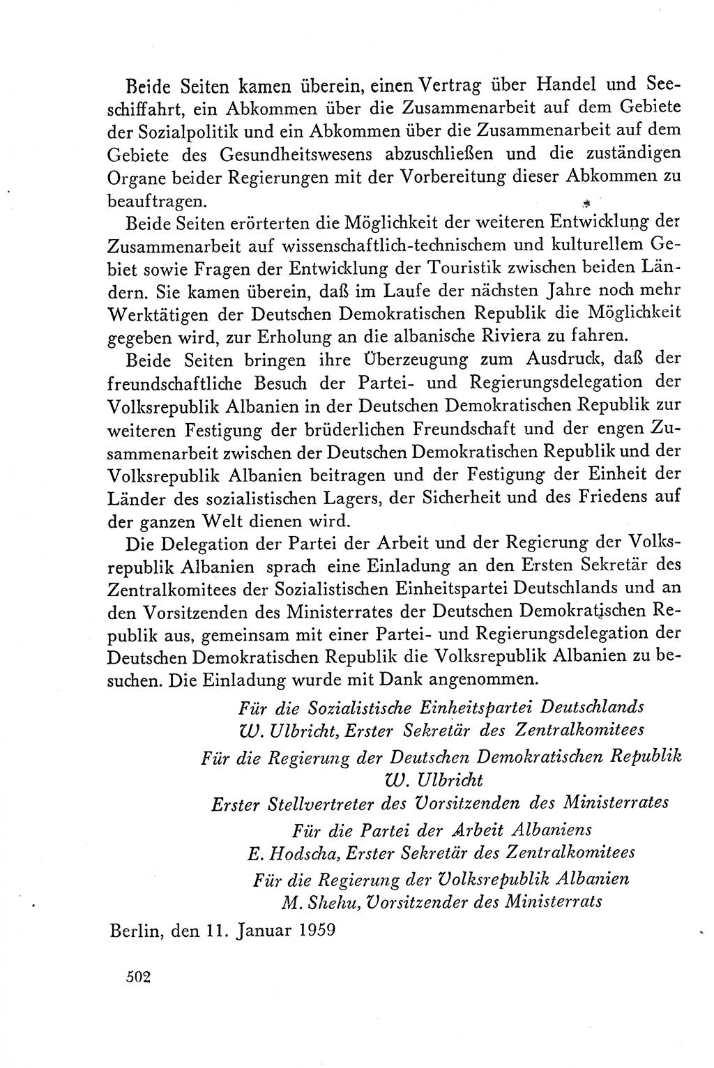 Dokumente der Sozialistischen Einheitspartei Deutschlands (SED) [Deutsche Demokratische Republik (DDR)] 1958-1959, Seite 502 (Dok. SED DDR 1958-1959, S. 502)