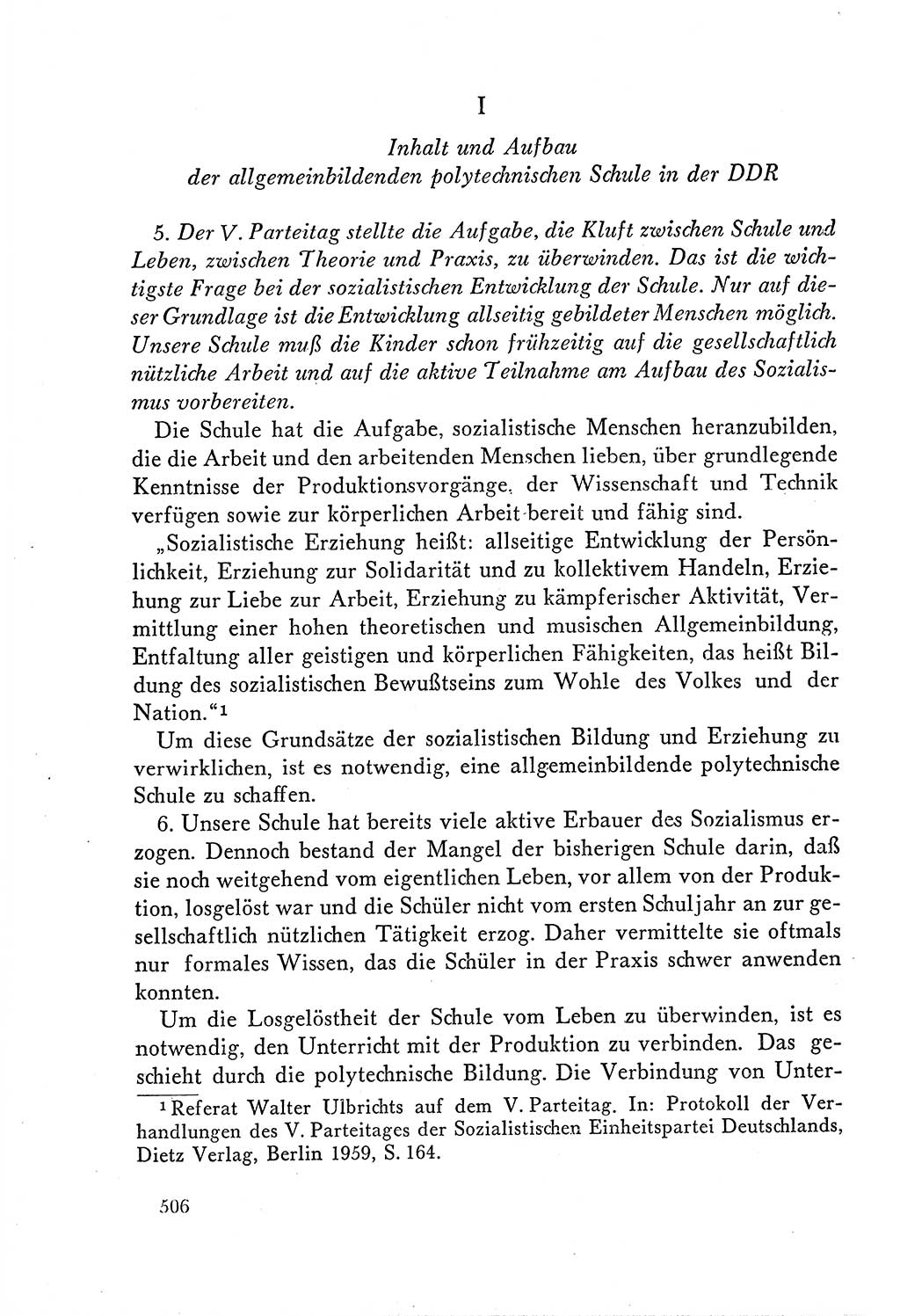 Dokumente der Sozialistischen Einheitspartei Deutschlands (SED) [Deutsche Demokratische Republik (DDR)] 1958-1959, Seite 506 (Dok. SED DDR 1958-1959, S. 506)