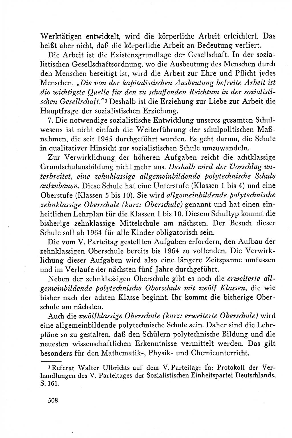 Dokumente der Sozialistischen Einheitspartei Deutschlands (SED) [Deutsche Demokratische Republik (DDR)] 1958-1959, Seite 508 (Dok. SED DDR 1958-1959, S. 508)