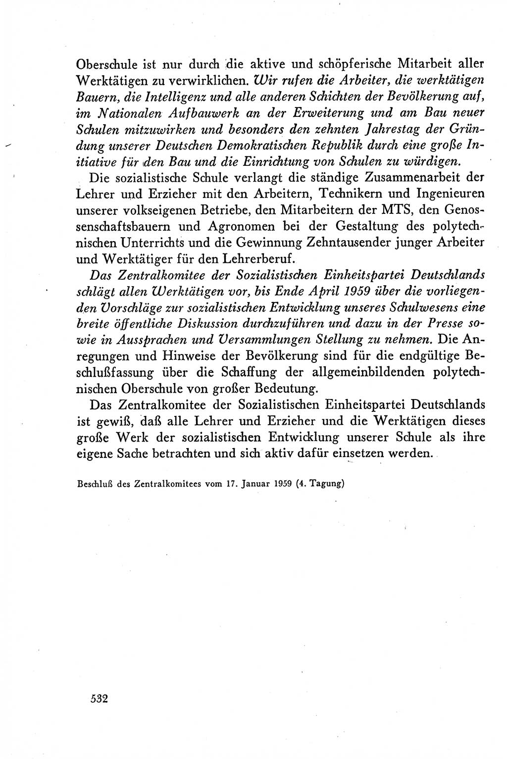 Dokumente der Sozialistischen Einheitspartei Deutschlands (SED) [Deutsche Demokratische Republik (DDR)] 1958-1959, Seite 532 (Dok. SED DDR 1958-1959, S. 532)
