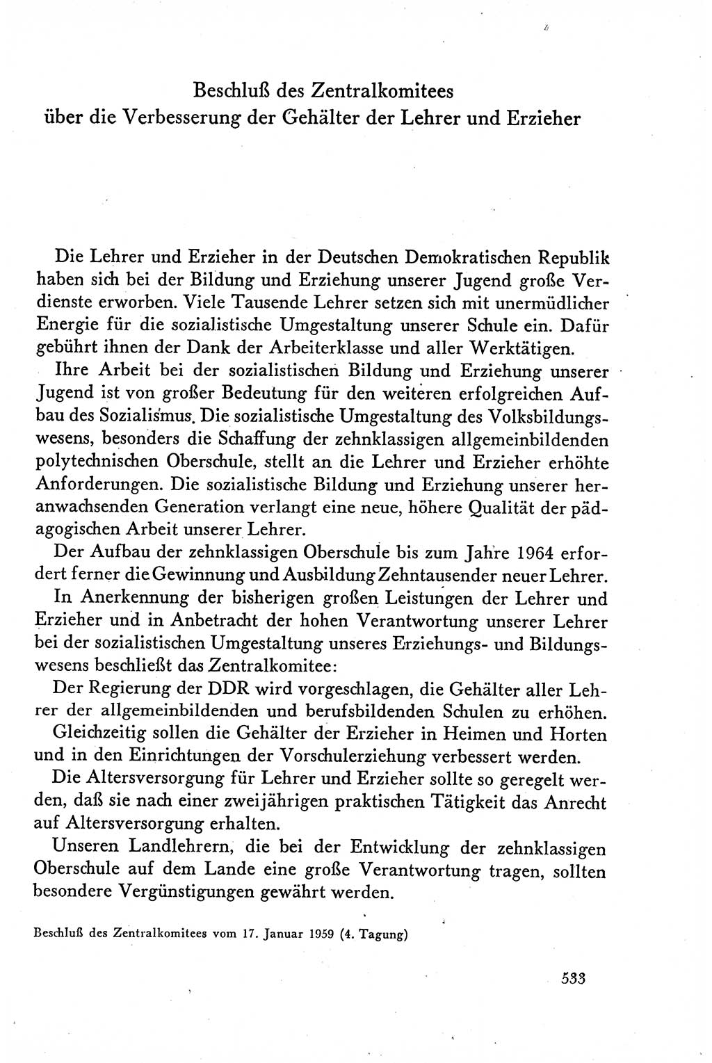 Dokumente der Sozialistischen Einheitspartei Deutschlands (SED) [Deutsche Demokratische Republik (DDR)] 1958-1959, Seite 533 (Dok. SED DDR 1958-1959, S. 533)