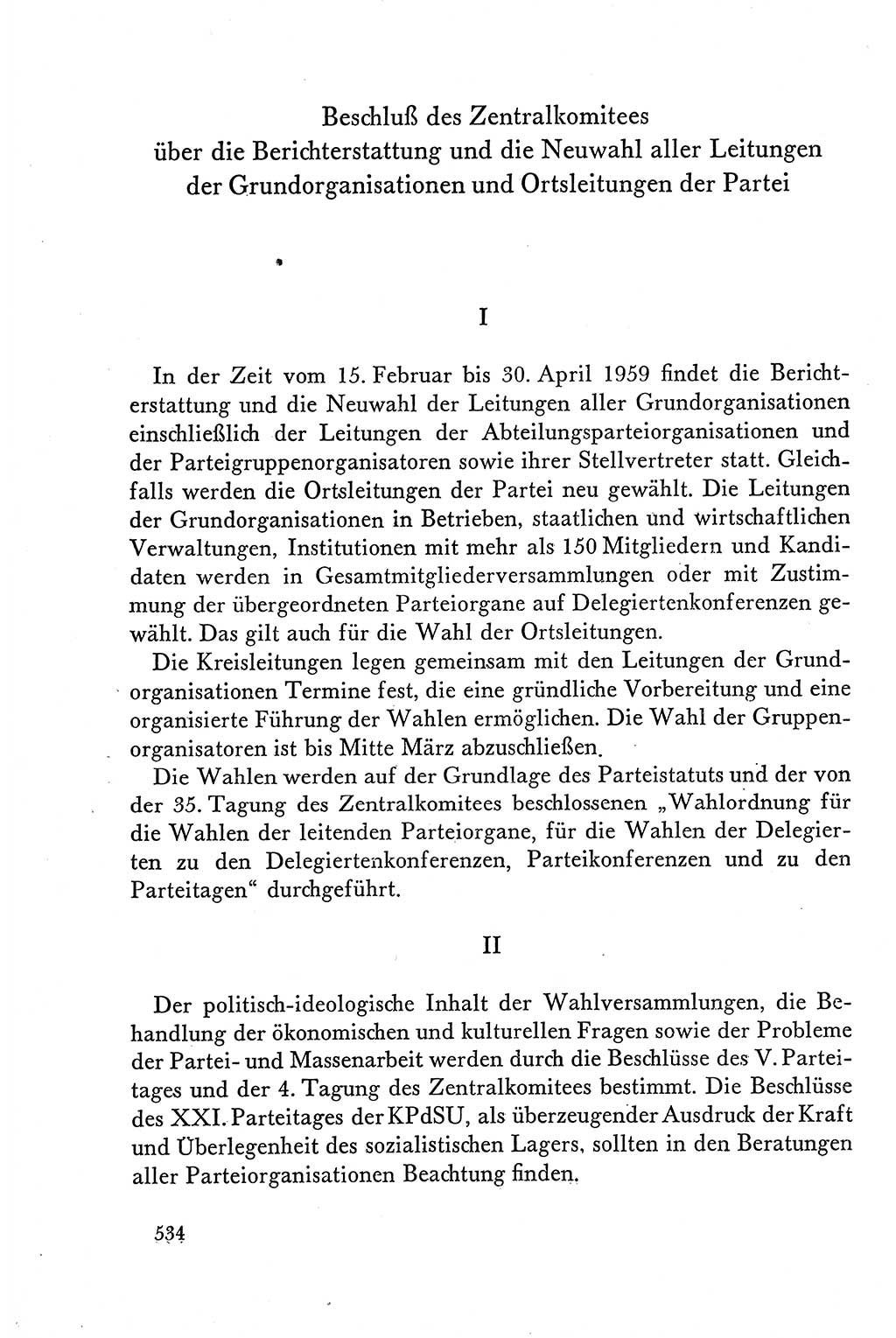Dokumente der Sozialistischen Einheitspartei Deutschlands (SED) [Deutsche Demokratische Republik (DDR)] 1958-1959, Seite 534 (Dok. SED DDR 1958-1959, S. 534)