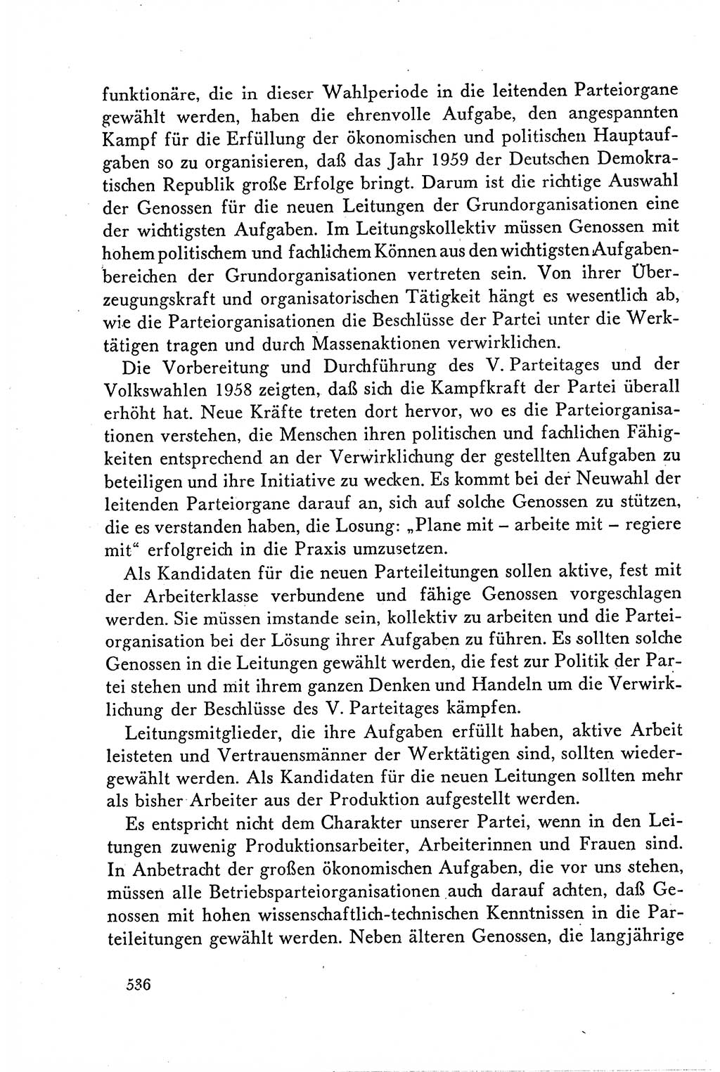 Dokumente der Sozialistischen Einheitspartei Deutschlands (SED) [Deutsche Demokratische Republik (DDR)] 1958-1959, Seite 536 (Dok. SED DDR 1958-1959, S. 536)