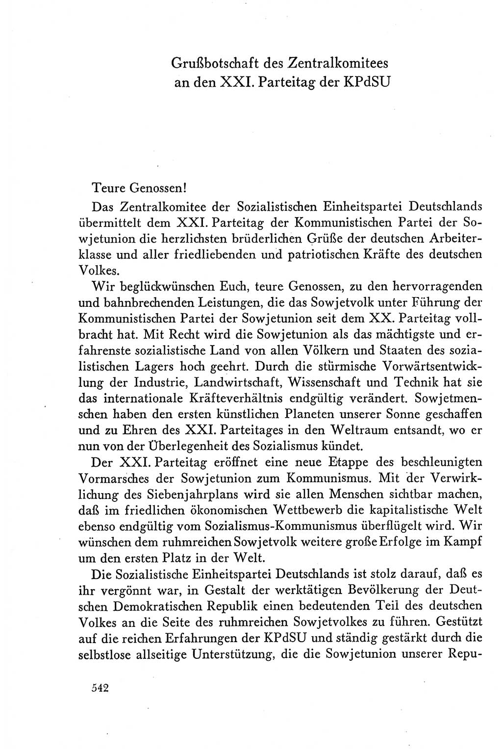 Dokumente der Sozialistischen Einheitspartei Deutschlands (SED) [Deutsche Demokratische Republik (DDR)] 1958-1959, Seite 542 (Dok. SED DDR 1958-1959, S. 542)