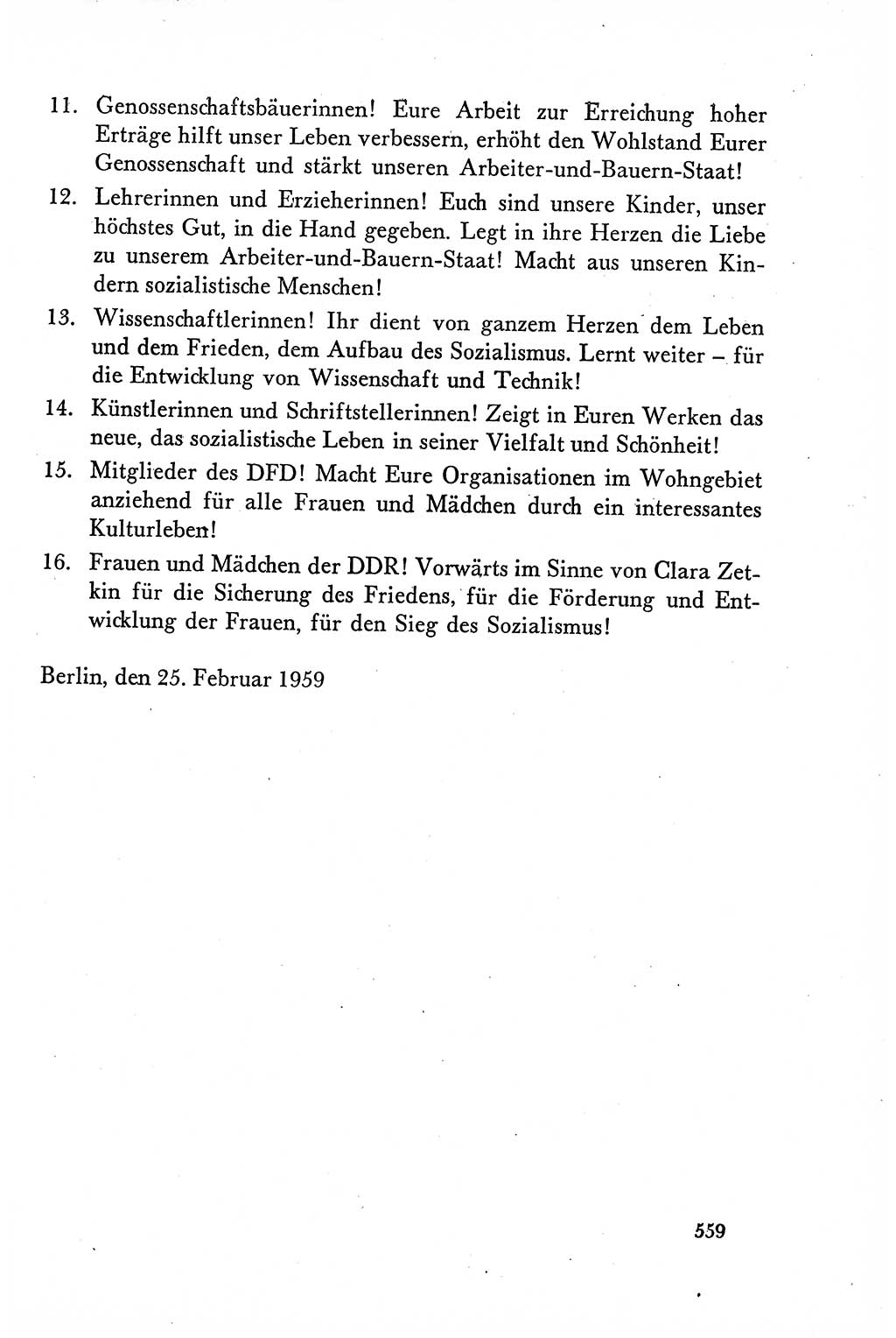 Dokumente der Sozialistischen Einheitspartei Deutschlands (SED) [Deutsche Demokratische Republik (DDR)] 1958-1959, Seite 559 (Dok. SED DDR 1958-1959, S. 559)