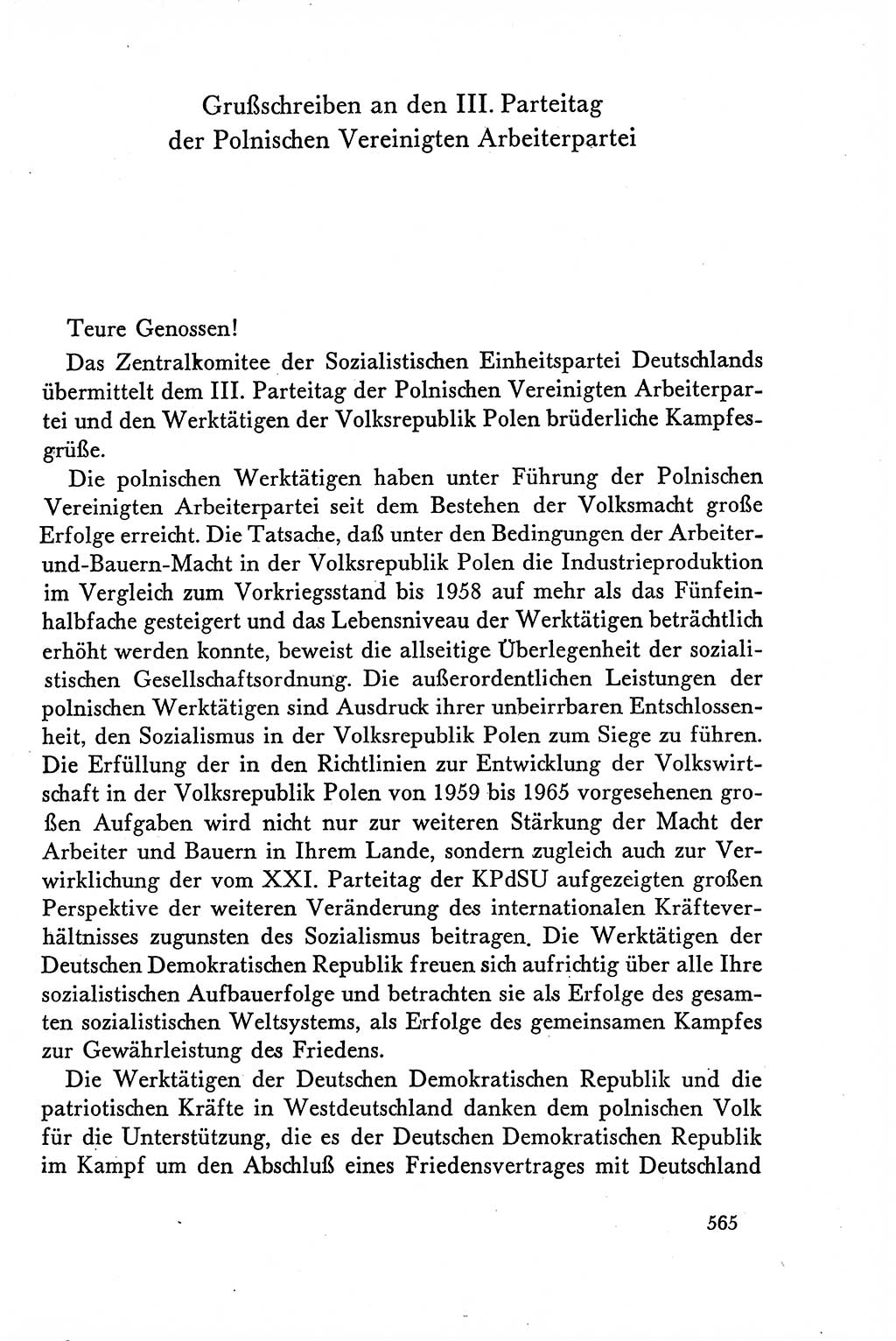 Dokumente der Sozialistischen Einheitspartei Deutschlands (SED) [Deutsche Demokratische Republik (DDR)] 1958-1959, Seite 565 (Dok. SED DDR 1958-1959, S. 565)