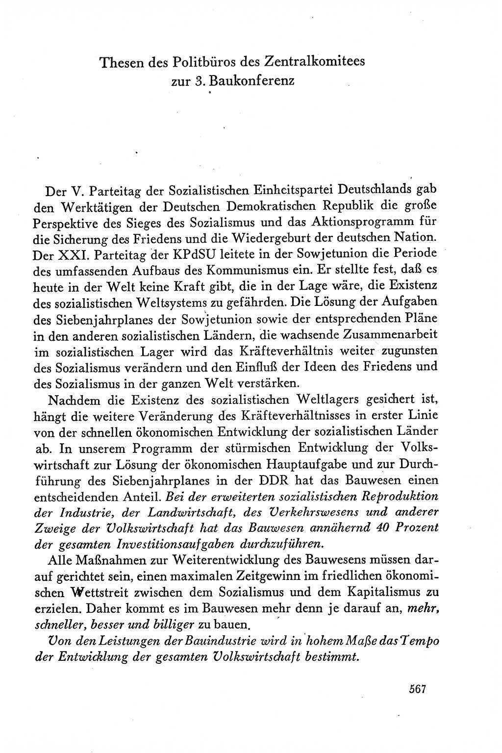 Dokumente der Sozialistischen Einheitspartei Deutschlands (SED) [Deutsche Demokratische Republik (DDR)] 1958-1959, Seite 567 (Dok. SED DDR 1958-1959, S. 567)
