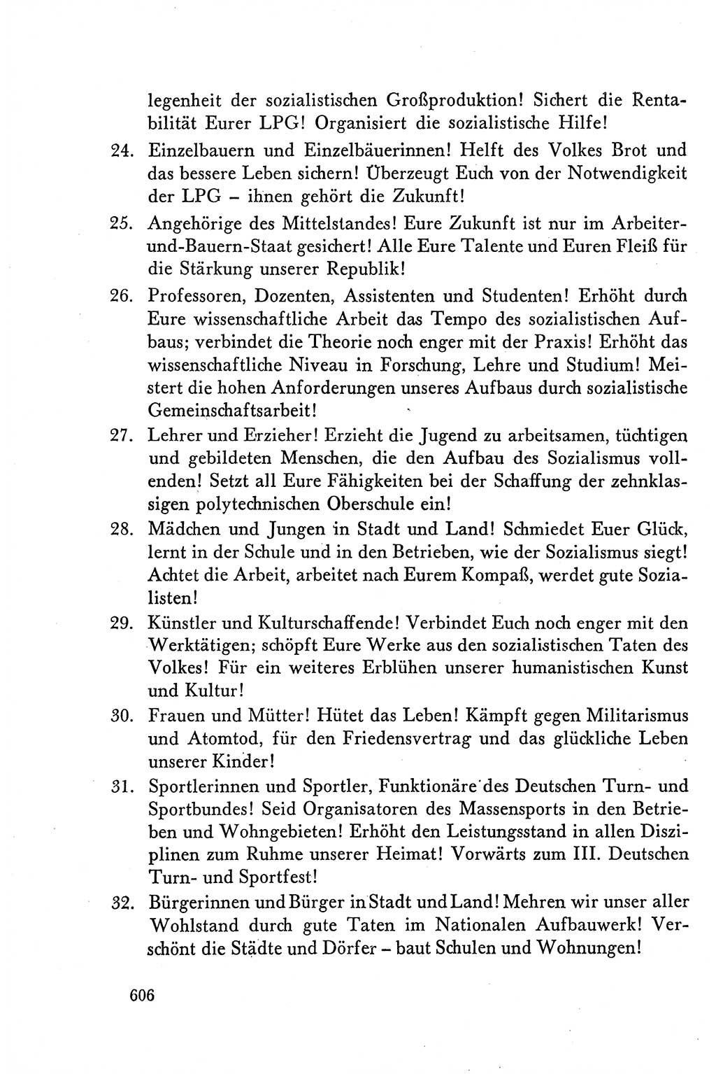 Dokumente der Sozialistischen Einheitspartei Deutschlands (SED) [Deutsche Demokratische Republik (DDR)] 1958-1959, Seite 606 (Dok. SED DDR 1958-1959, S. 606)