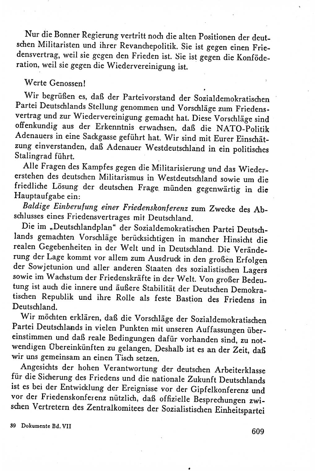 Dokumente der Sozialistischen Einheitspartei Deutschlands (SED) [Deutsche Demokratische Republik (DDR)] 1958-1959, Seite 609 (Dok. SED DDR 1958-1959, S. 609)