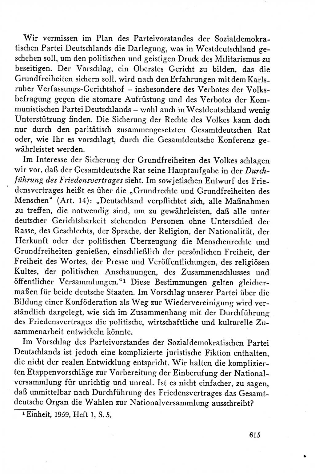 Dokumente der Sozialistischen Einheitspartei Deutschlands (SED) [Deutsche Demokratische Republik (DDR)] 1958-1959, Seite 615 (Dok. SED DDR 1958-1959, S. 615)