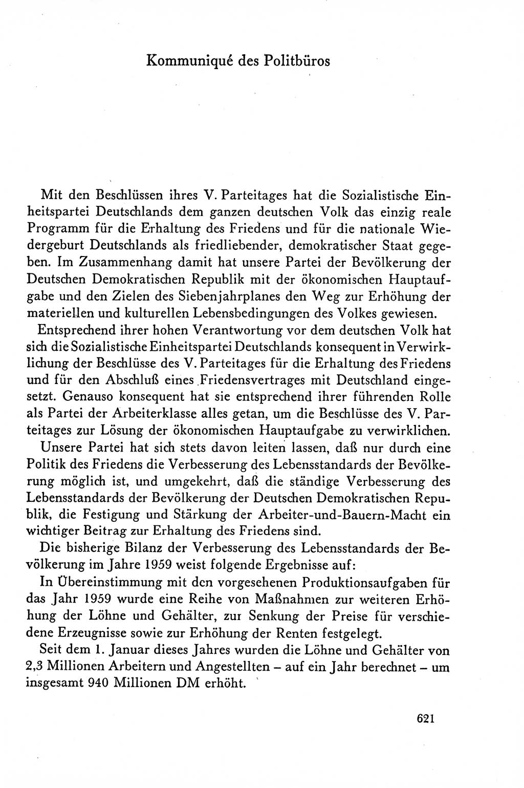Dokumente der Sozialistischen Einheitspartei Deutschlands (SED) [Deutsche Demokratische Republik (DDR)] 1958-1959, Seite 621 (Dok. SED DDR 1958-1959, S. 621)