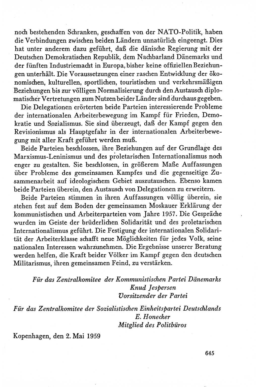 Dokumente der Sozialistischen Einheitspartei Deutschlands (SED) [Deutsche Demokratische Republik (DDR)] 1958-1959, Seite 645 (Dok. SED DDR 1958-1959, S. 645)