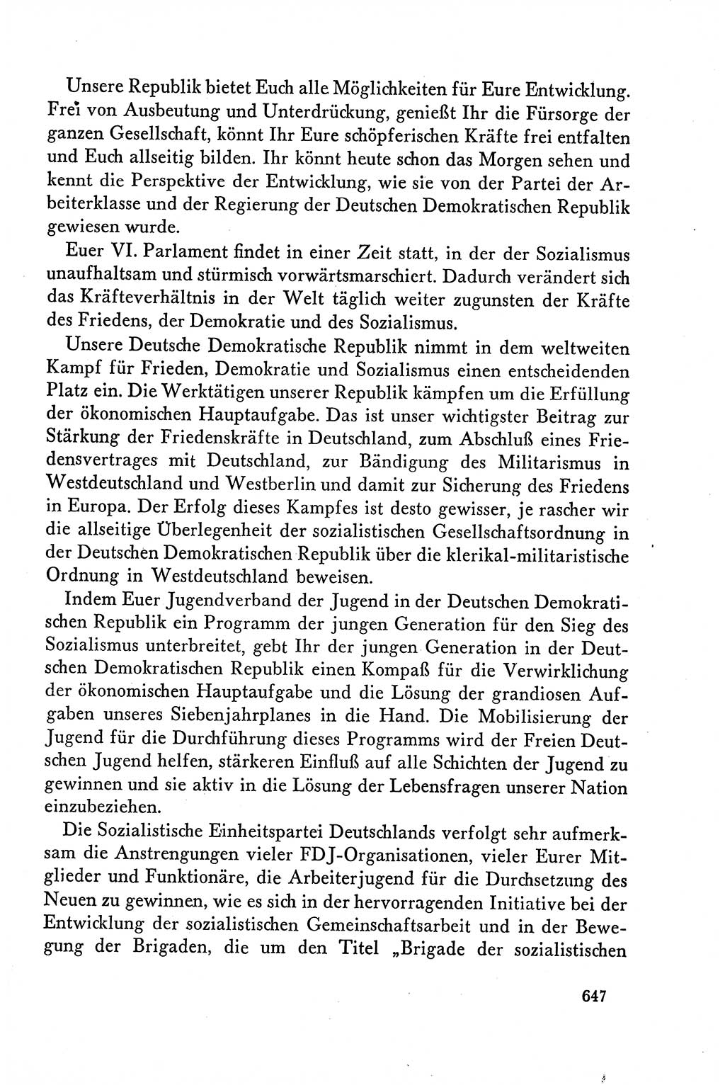 Dokumente der Sozialistischen Einheitspartei Deutschlands (SED) [Deutsche Demokratische Republik (DDR)] 1958-1959, Seite 647 (Dok. SED DDR 1958-1959, S. 647)
