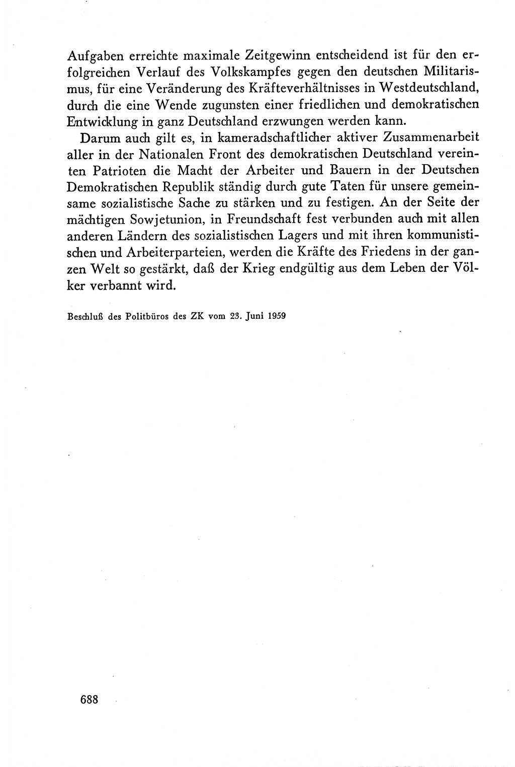 Dokumente der Sozialistischen Einheitspartei Deutschlands (SED) [Deutsche Demokratische Republik (DDR)] 1958-1959, Seite 688 (Dok. SED DDR 1958-1959, S. 688)
