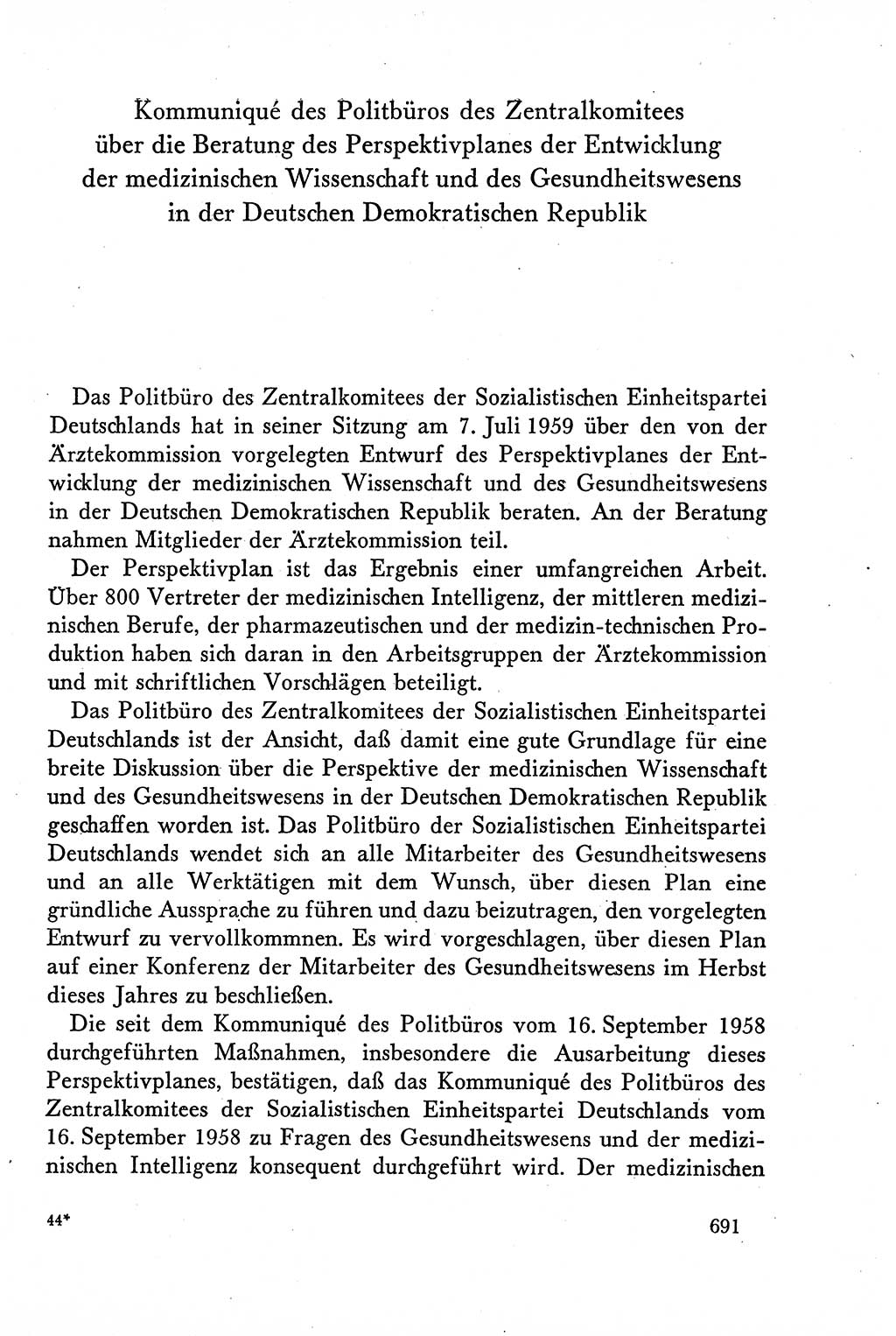 Dokumente der Sozialistischen Einheitspartei Deutschlands (SED) [Deutsche Demokratische Republik (DDR)] 1958-1959, Seite 691 (Dok. SED DDR 1958-1959, S. 691)