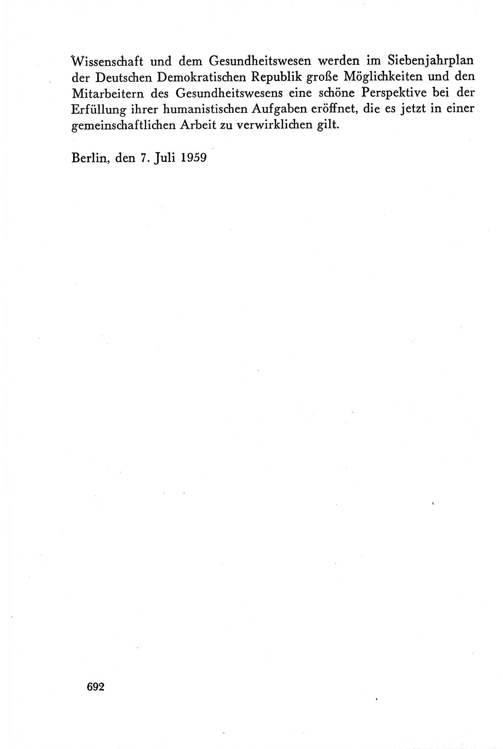 Dokumente der Sozialistischen Einheitspartei Deutschlands (SED) [Deutsche Demokratische Republik (DDR)] 1958-1959, Seite 692 (Dok. SED DDR 1958-1959, S. 692)
