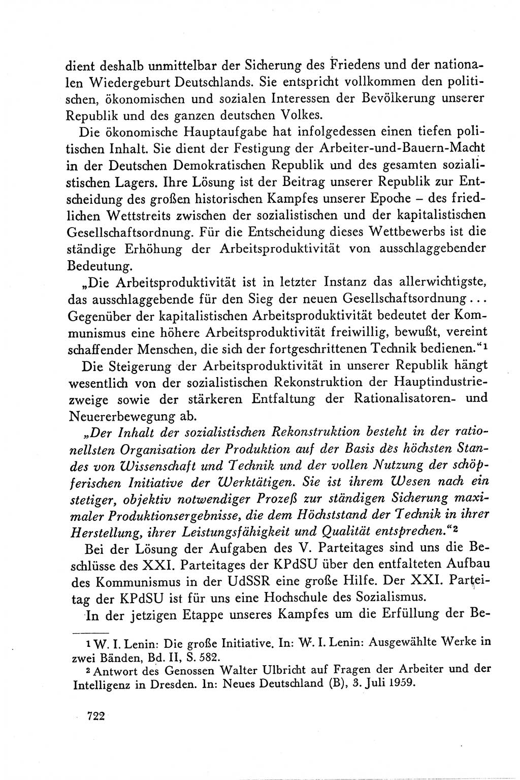 Dokumente der Sozialistischen Einheitspartei Deutschlands (SED) [Deutsche Demokratische Republik (DDR)] 1958-1959, Seite 722 (Dok. SED DDR 1958-1959, S. 722)