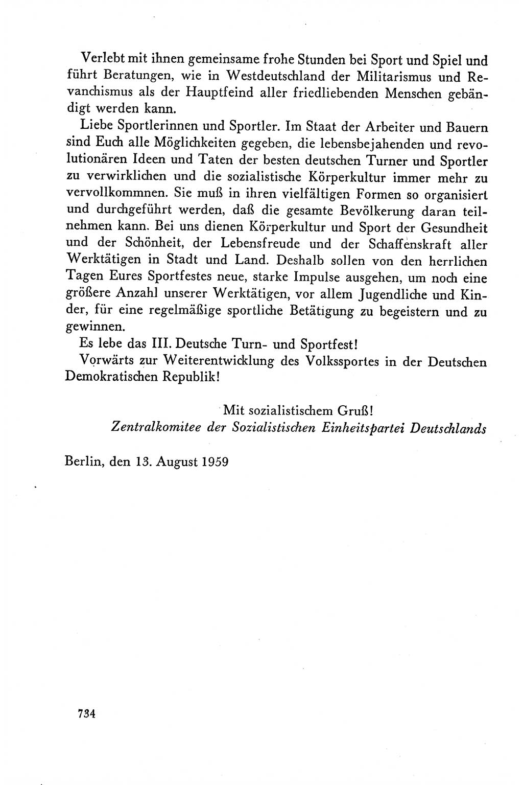 Dokumente der Sozialistischen Einheitspartei Deutschlands (SED) [Deutsche Demokratische Republik (DDR)] 1958-1959, Seite 734 (Dok. SED DDR 1958-1959, S. 734)