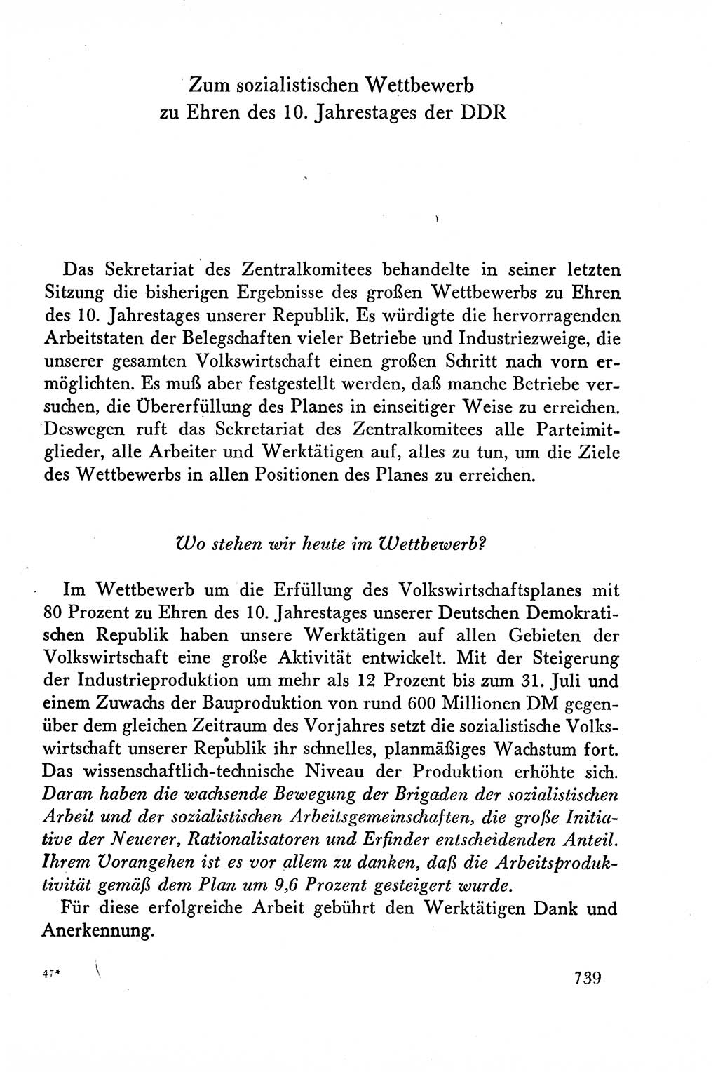 Dokumente der Sozialistischen Einheitspartei Deutschlands (SED) [Deutsche Demokratische Republik (DDR)] 1958-1959, Seite 739 (Dok. SED DDR 1958-1959, S. 739)