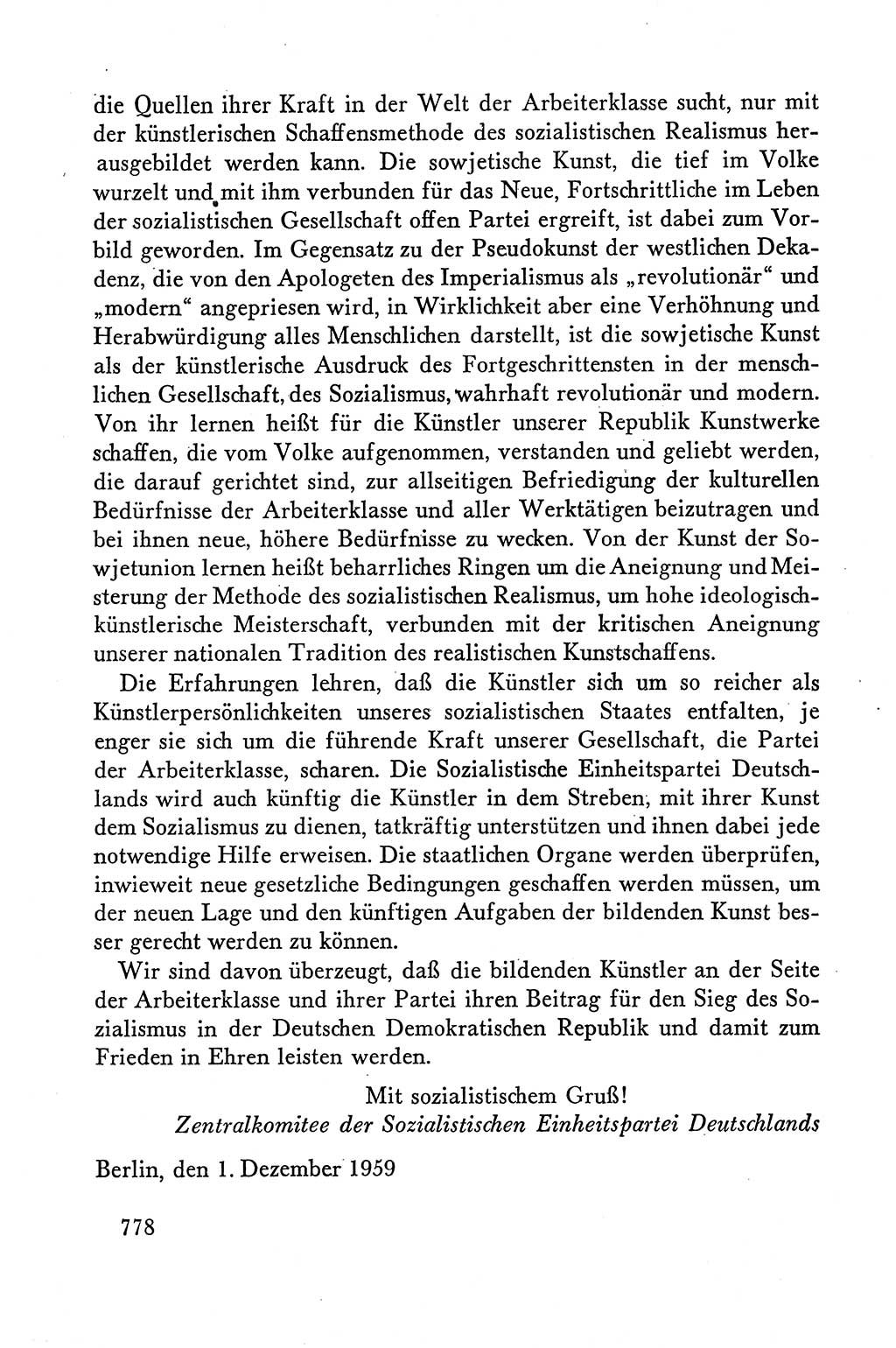 Dokumente der Sozialistischen Einheitspartei Deutschlands (SED) [Deutsche Demokratische Republik (DDR)] 1958-1959, Seite 778 (Dok. SED DDR 1958-1959, S. 778)