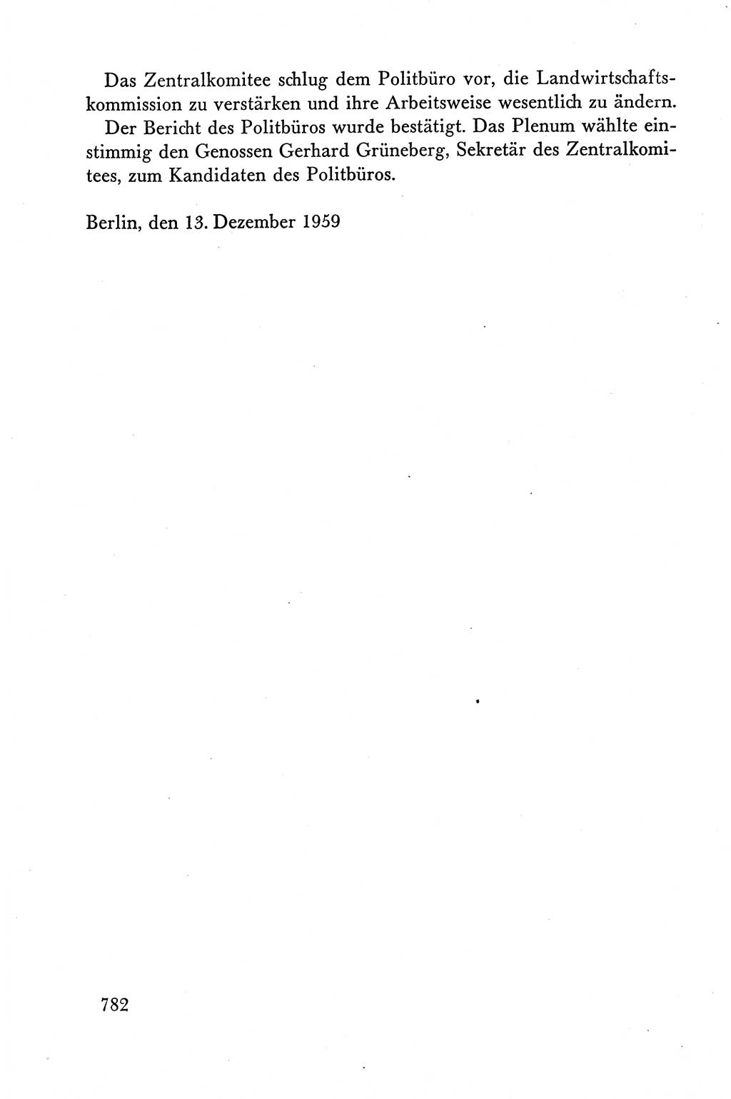 Dokumente der Sozialistischen Einheitspartei Deutschlands (SED) [Deutsche Demokratische Republik (DDR)] 1958-1959, Seite 782 (Dok. SED DDR 1958-1959, S. 782)