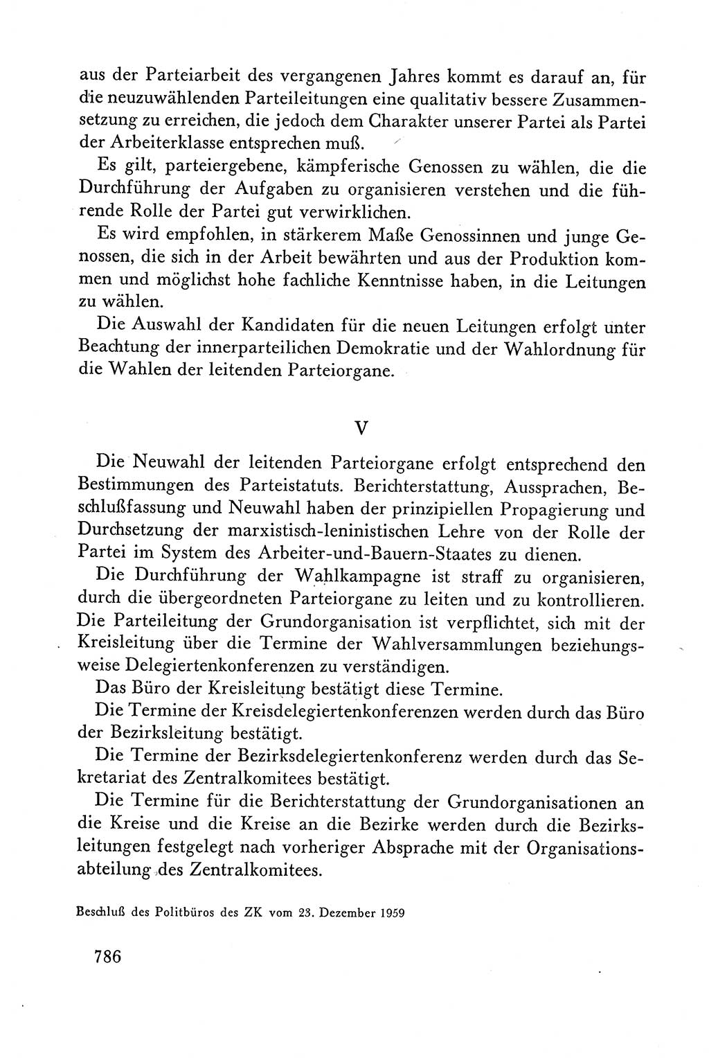 Dokumente der Sozialistischen Einheitspartei Deutschlands (SED) [Deutsche Demokratische Republik (DDR)] 1958-1959, Seite 786 (Dok. SED DDR 1958-1959, S. 786)