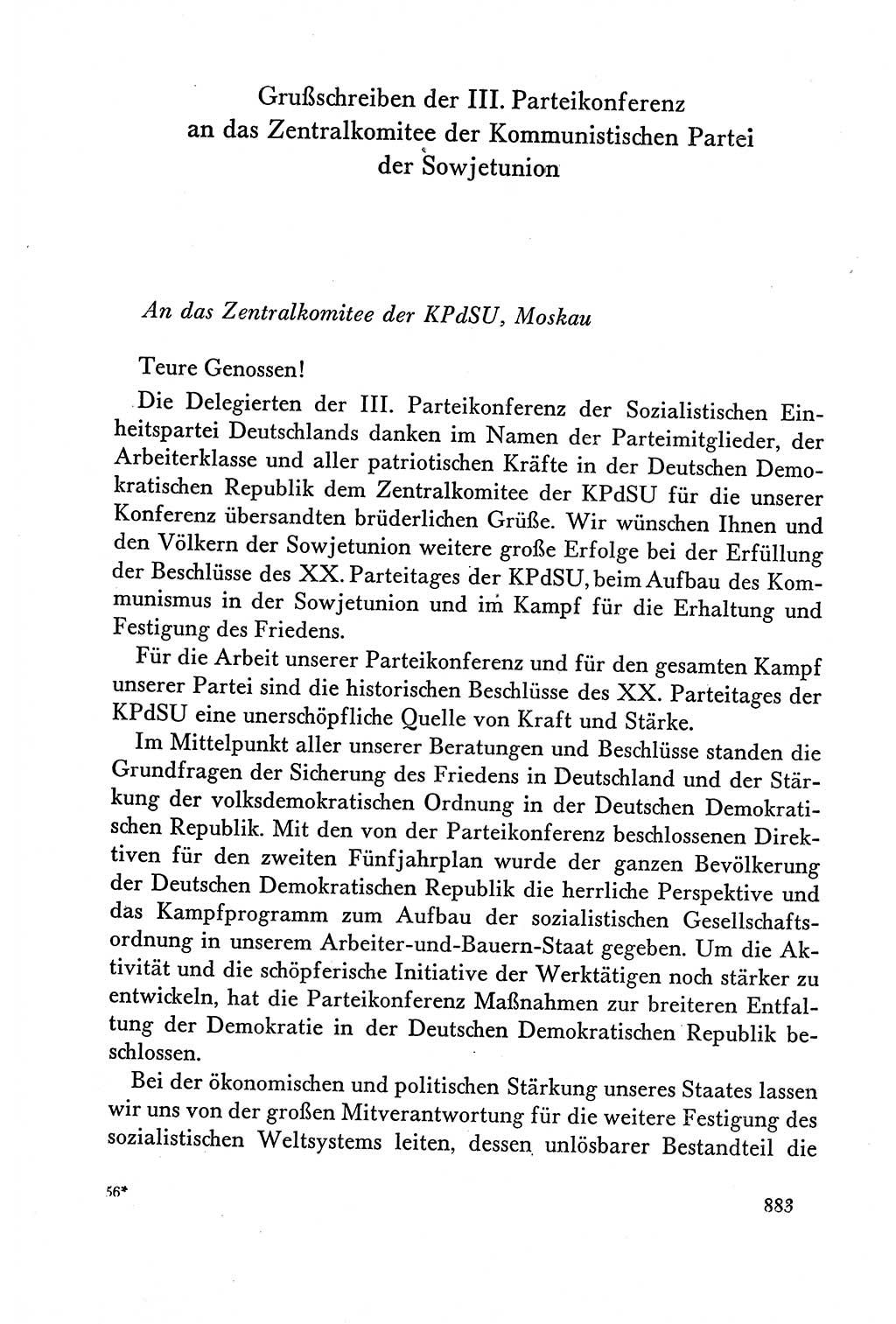 Dokumente der Sozialistischen Einheitspartei Deutschlands (SED) [Deutsche Demokratische Republik (DDR)] 1958-1959, Seite 883 (Dok. SED DDR 1958-1959, S. 883)