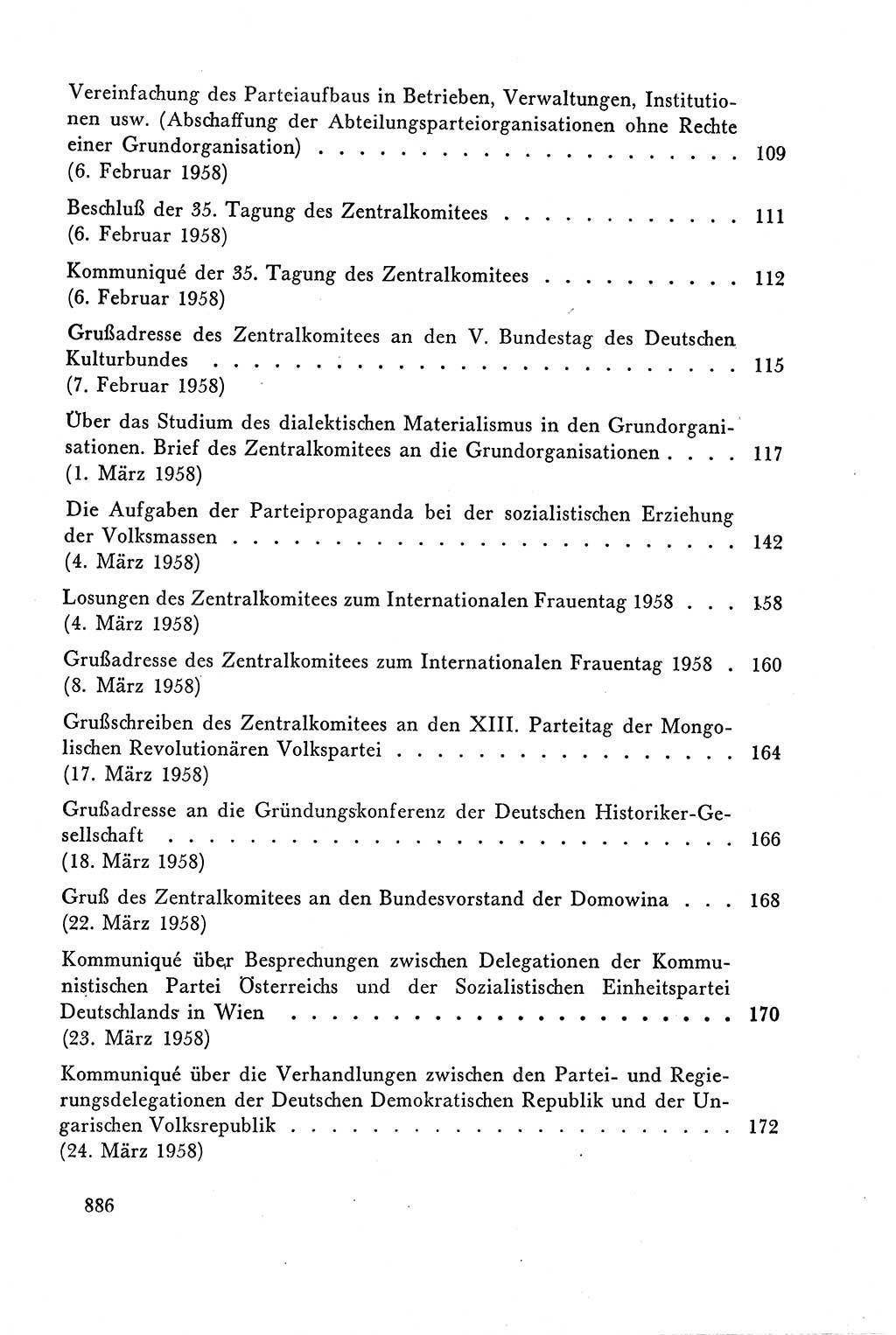 Dokumente der Sozialistischen Einheitspartei Deutschlands (SED) [Deutsche Demokratische Republik (DDR)] 1958-1959, Seite 886 (Dok. SED DDR 1958-1959, S. 886)