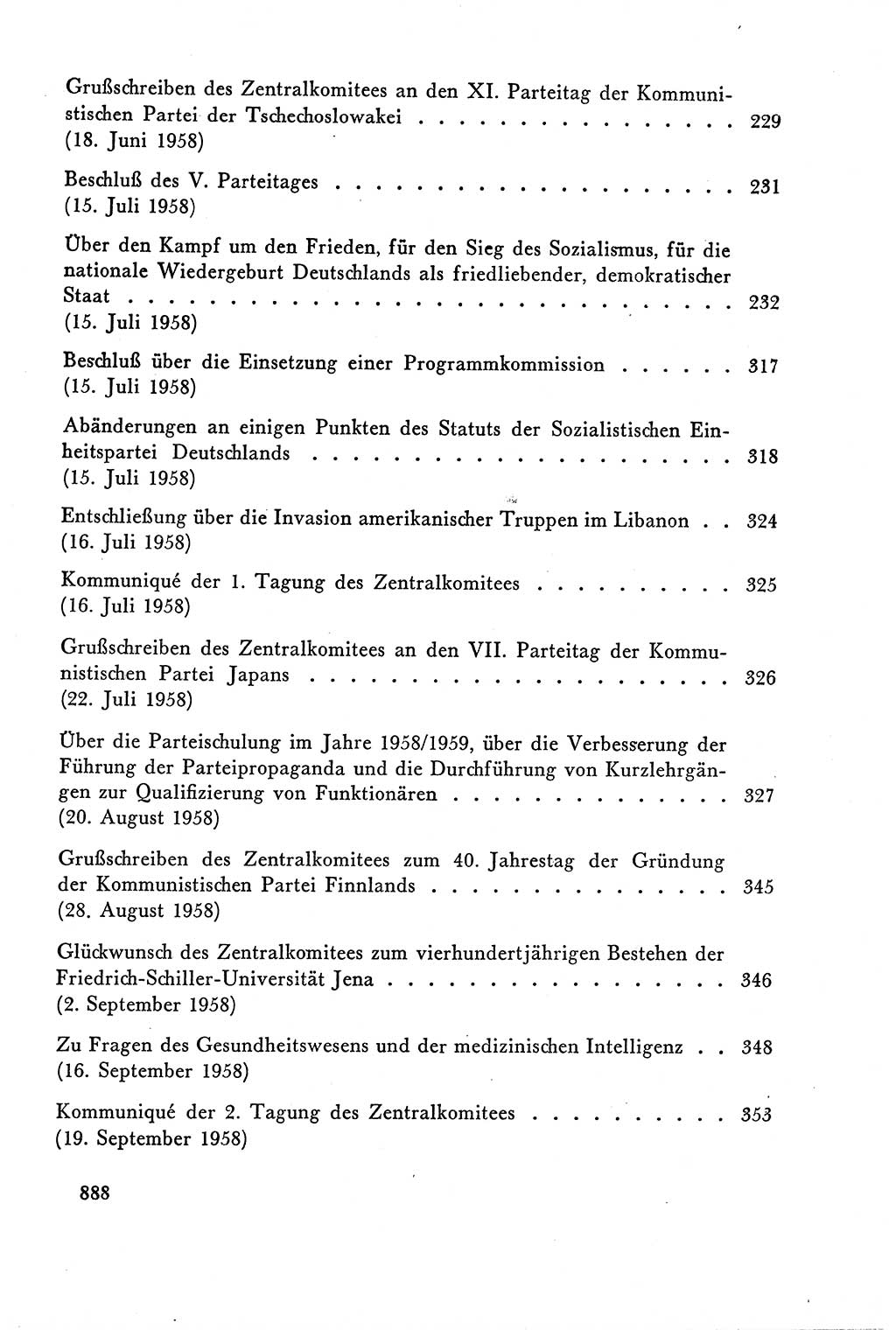 Dokumente der Sozialistischen Einheitspartei Deutschlands (SED) [Deutsche Demokratische Republik (DDR)] 1958-1959, Seite 888 (Dok. SED DDR 1958-1959, S. 888)