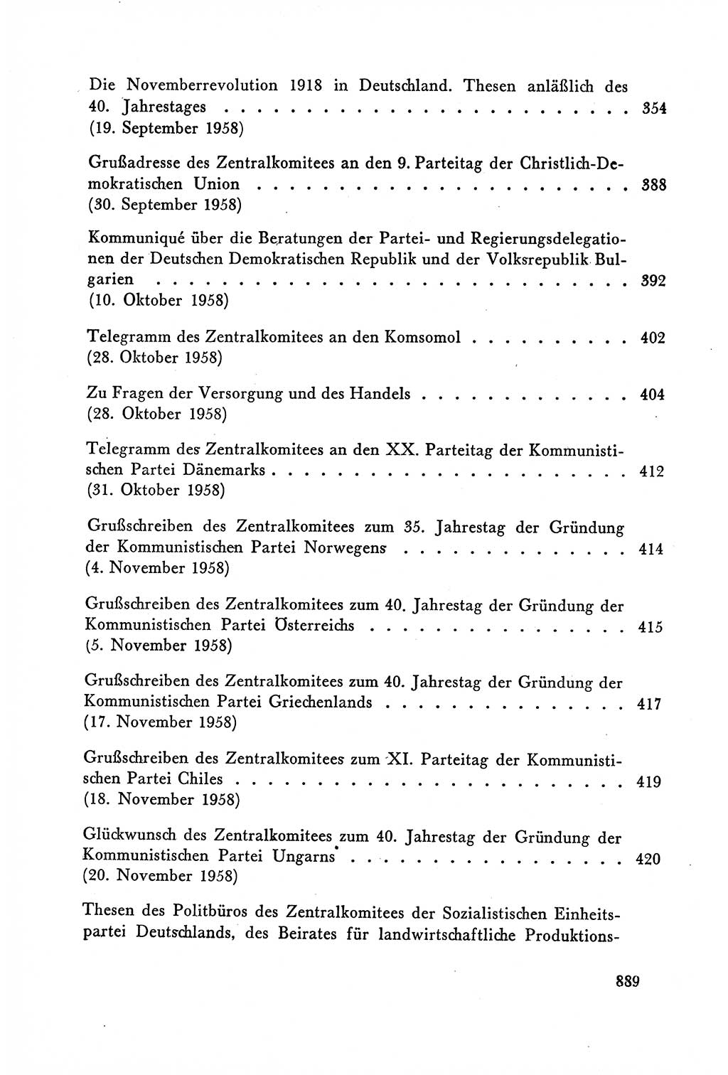 Dokumente der Sozialistischen Einheitspartei Deutschlands (SED) [Deutsche Demokratische Republik (DDR)] 1958-1959, Seite 889 (Dok. SED DDR 1958-1959, S. 889)