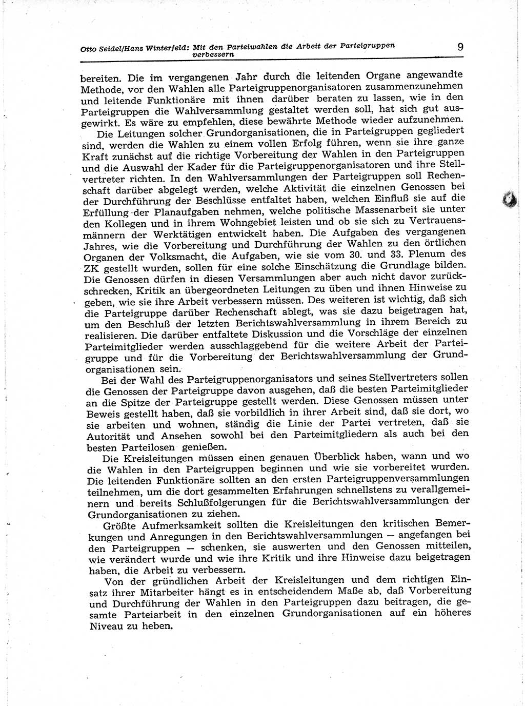 Neuer Weg (NW), Organ des Zentralkomitees (ZK) der SED (Sozialistische Einheitspartei Deutschlands) für Fragen des Parteiaufbaus und des Parteilebens, [Deutsche Demokratische Republik (DDR)] 13. Jahrgang 1958, Seite 9 (NW ZK SED DDR 1958, S. 9)