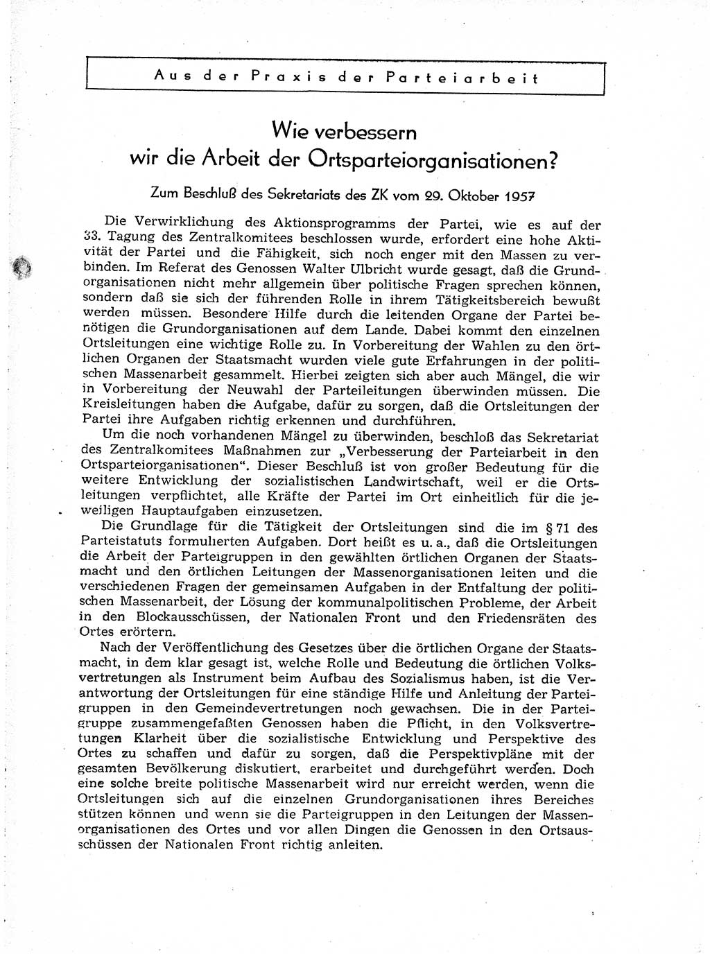 Neuer Weg (NW), Organ des Zentralkomitees (ZK) der SED (Sozialistische Einheitspartei Deutschlands) für Fragen des Parteiaufbaus und des Parteilebens, [Deutsche Demokratische Republik (DDR)] 13. Jahrgang 1958, Seite 10 (NW ZK SED DDR 1958, S. 10)