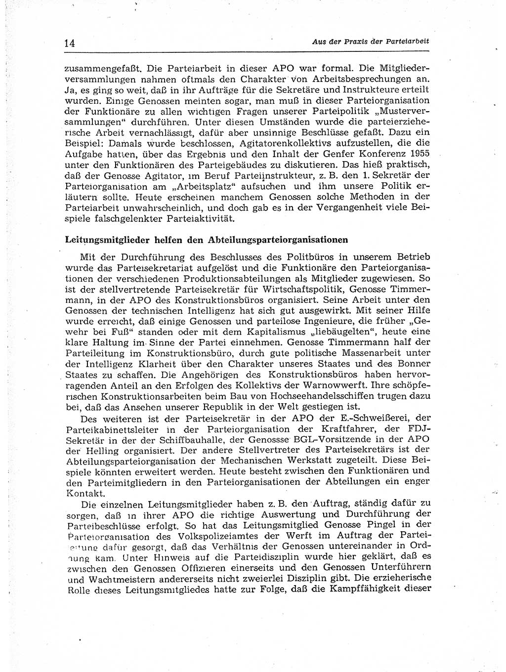 Neuer Weg (NW), Organ des Zentralkomitees (ZK) der SED (Sozialistische Einheitspartei Deutschlands) für Fragen des Parteiaufbaus und des Parteilebens, [Deutsche Demokratische Republik (DDR)] 13. Jahrgang 1958, Seite 14 (NW ZK SED DDR 1958, S. 14)