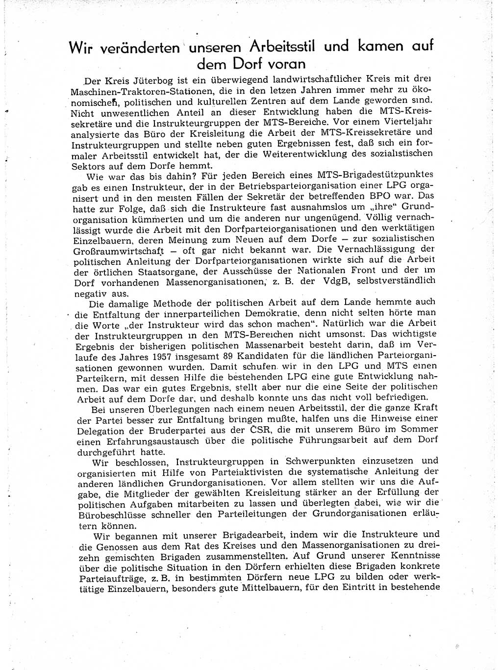Neuer Weg (NW), Organ des Zentralkomitees (ZK) der SED (Sozialistische Einheitspartei Deutschlands) für Fragen des Parteiaufbaus und des Parteilebens, [Deutsche Demokratische Republik (DDR)] 13. Jahrgang 1958, Seite 17 (NW ZK SED DDR 1958, S. 17)