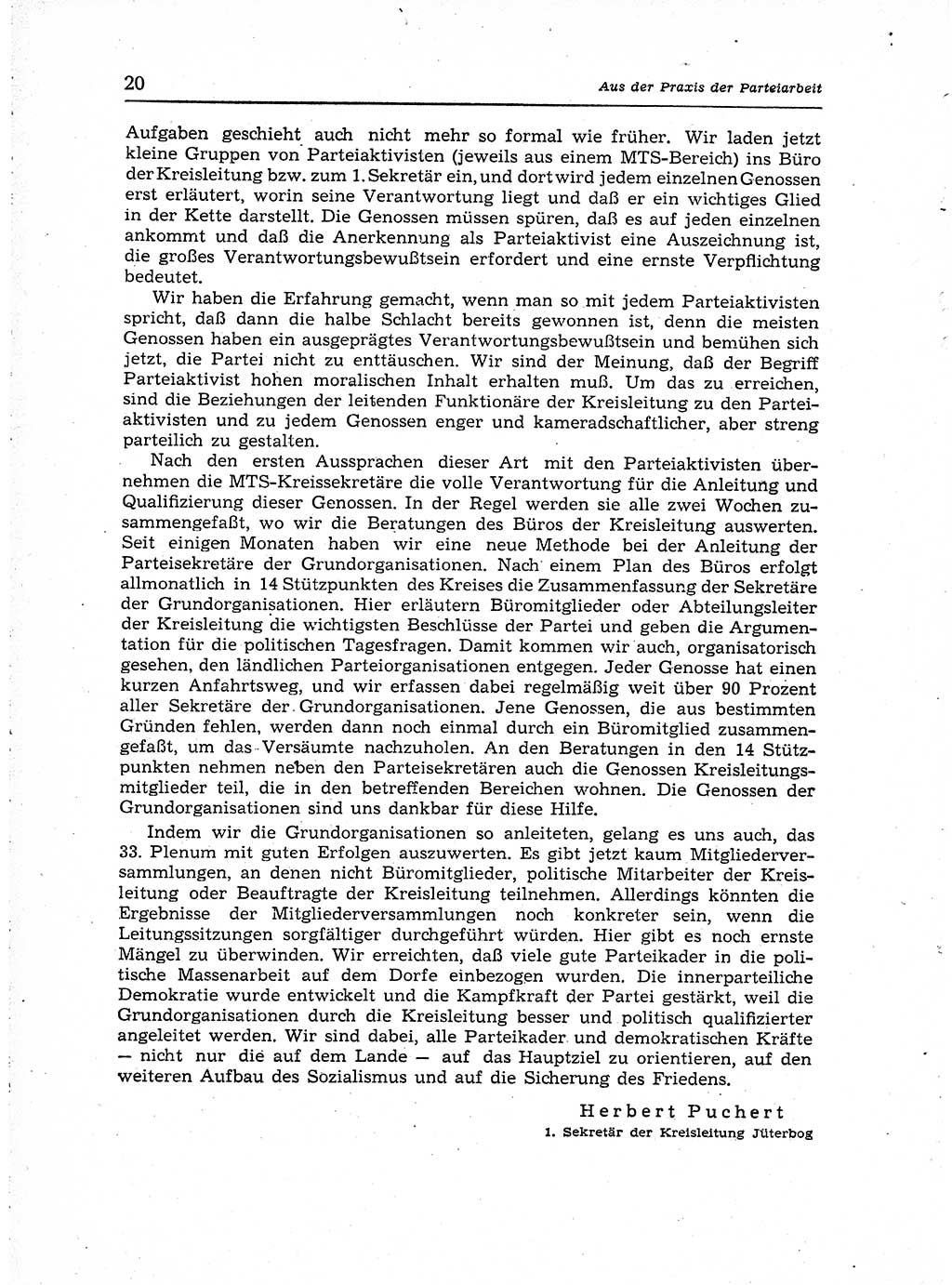 Neuer Weg (NW), Organ des Zentralkomitees (ZK) der SED (Sozialistische Einheitspartei Deutschlands) für Fragen des Parteiaufbaus und des Parteilebens, [Deutsche Demokratische Republik (DDR)] 13. Jahrgang 1958, Seite 20 (NW ZK SED DDR 1958, S. 20)