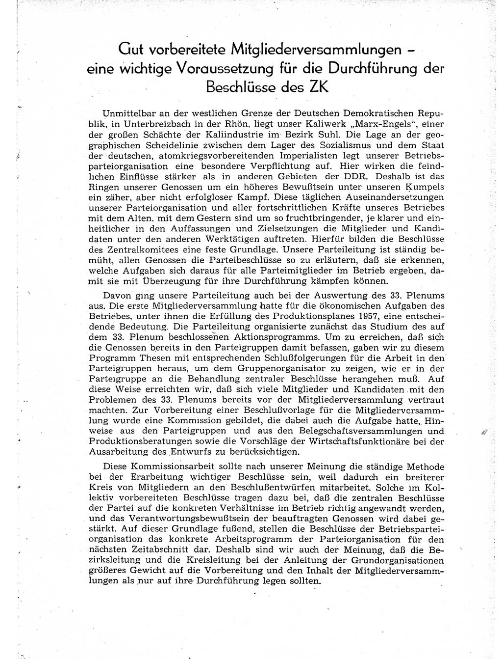 Neuer Weg (NW), Organ des Zentralkomitees (ZK) der SED (Sozialistische Einheitspartei Deutschlands) für Fragen des Parteiaufbaus und des Parteilebens, [Deutsche Demokratische Republik (DDR)] 13. Jahrgang 1958, Seite 21 (NW ZK SED DDR 1958, S. 21)