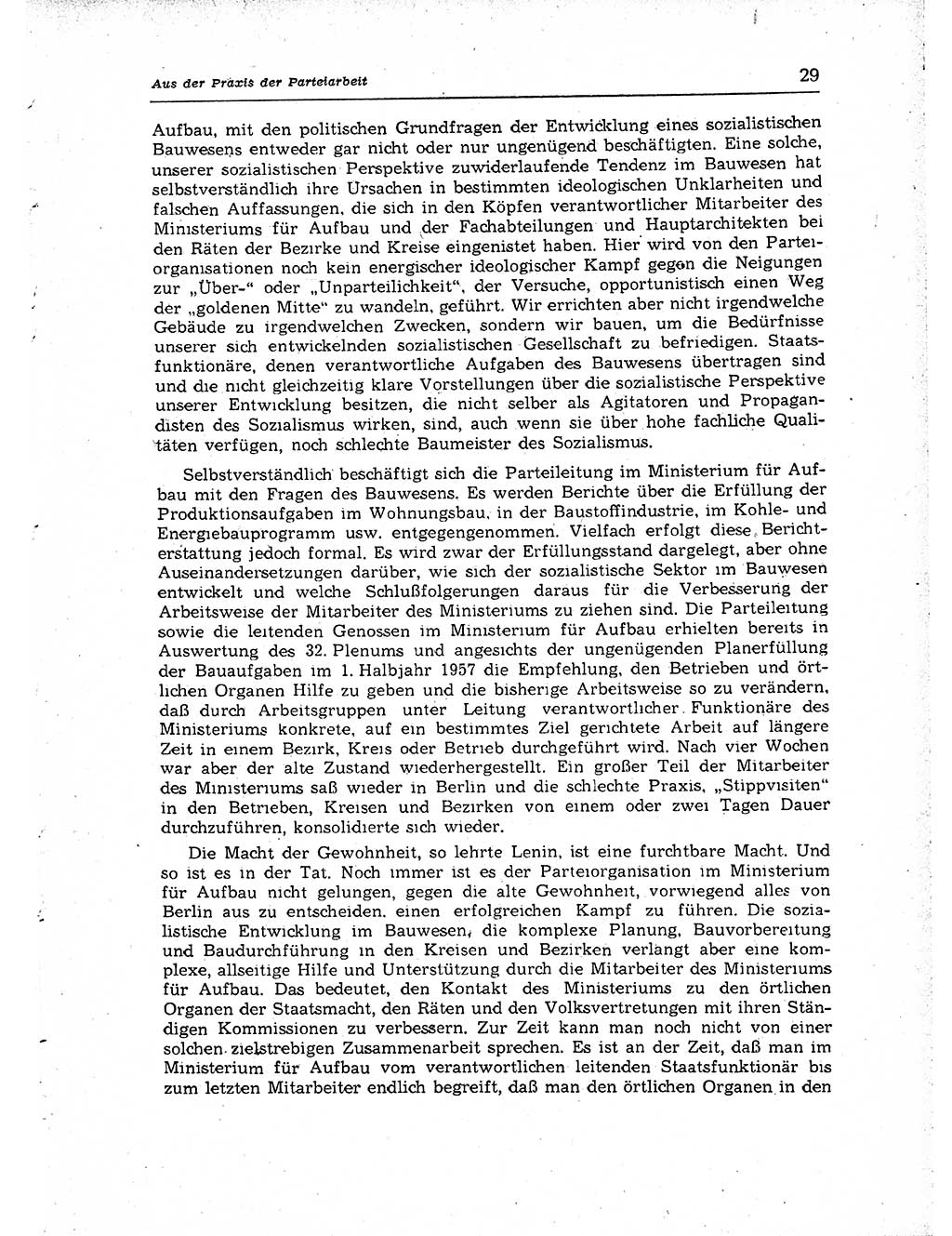 Neuer Weg (NW), Organ des Zentralkomitees (ZK) der SED (Sozialistische Einheitspartei Deutschlands) für Fragen des Parteiaufbaus und des Parteilebens, [Deutsche Demokratische Republik (DDR)] 13. Jahrgang 1958, Seite 29 (NW ZK SED DDR 1958, S. 29)