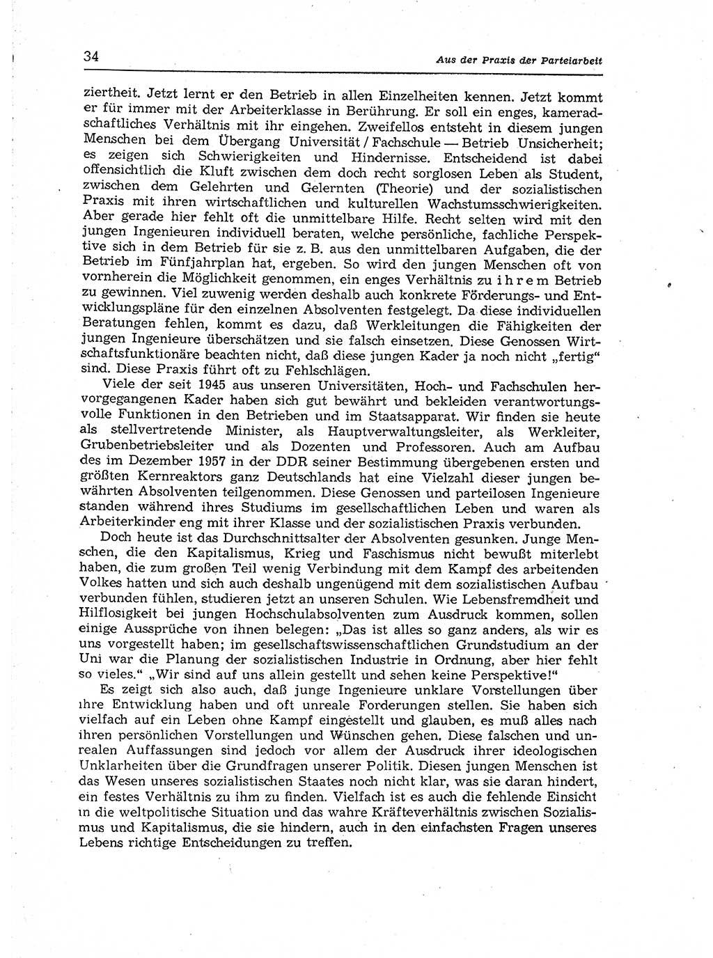 Neuer Weg (NW), Organ des Zentralkomitees (ZK) der SED (Sozialistische Einheitspartei Deutschlands) für Fragen des Parteiaufbaus und des Parteilebens, [Deutsche Demokratische Republik (DDR)] 13. Jahrgang 1958, Seite 34 (NW ZK SED DDR 1958, S. 34)