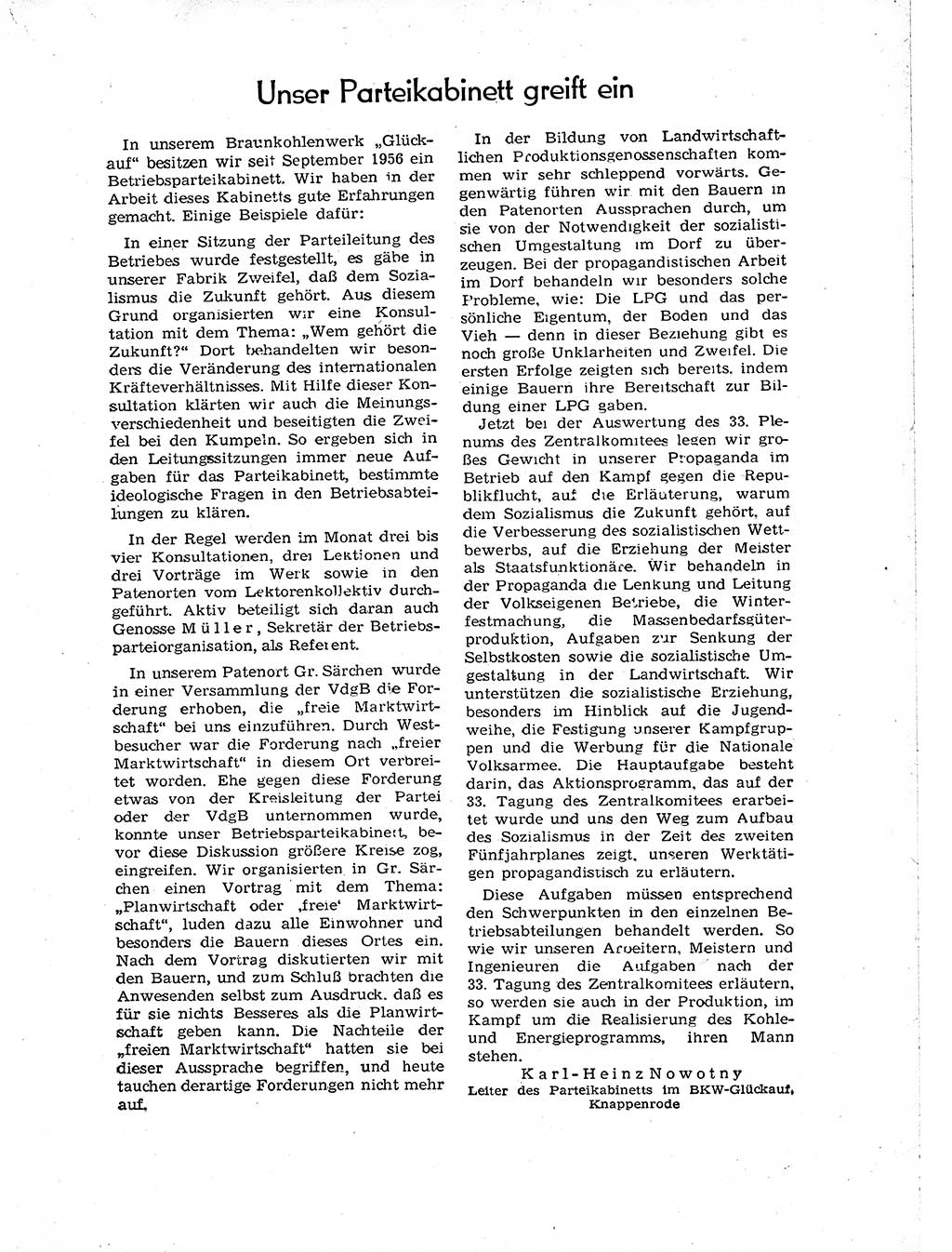 Neuer Weg (NW), Organ des Zentralkomitees (ZK) der SED (Sozialistische Einheitspartei Deutschlands) für Fragen des Parteiaufbaus und des Parteilebens, [Deutsche Demokratische Republik (DDR)] 13. Jahrgang 1958, Seite 61 (NW ZK SED DDR 1958, S. 61)
