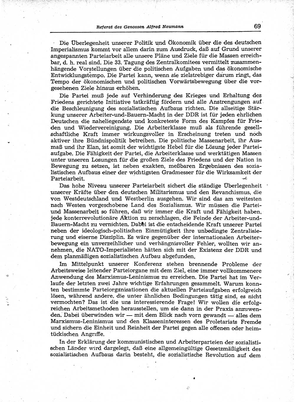 Neuer Weg (NW), Organ des Zentralkomitees (ZK) der SED (Sozialistische Einheitspartei Deutschlands) für Fragen des Parteiaufbaus und des Parteilebens, [Deutsche Demokratische Republik (DDR)] 13. Jahrgang 1958, Seite 69 (NW ZK SED DDR 1958, S. 69)