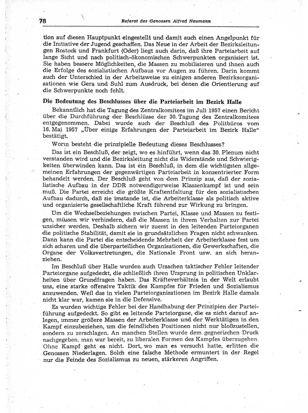 Neuer Weg (NW), Organ des Zentralkomitees (ZK) der SED (Sozialistische Einheitspartei Deutschlands) für Fragen des Parteiaufbaus und des Parteilebens, [Deutsche Demokratische Republik (DDR)] 13. Jahrgang 1958, Seite 78 (NW ZK SED DDR 1958, S. 78)