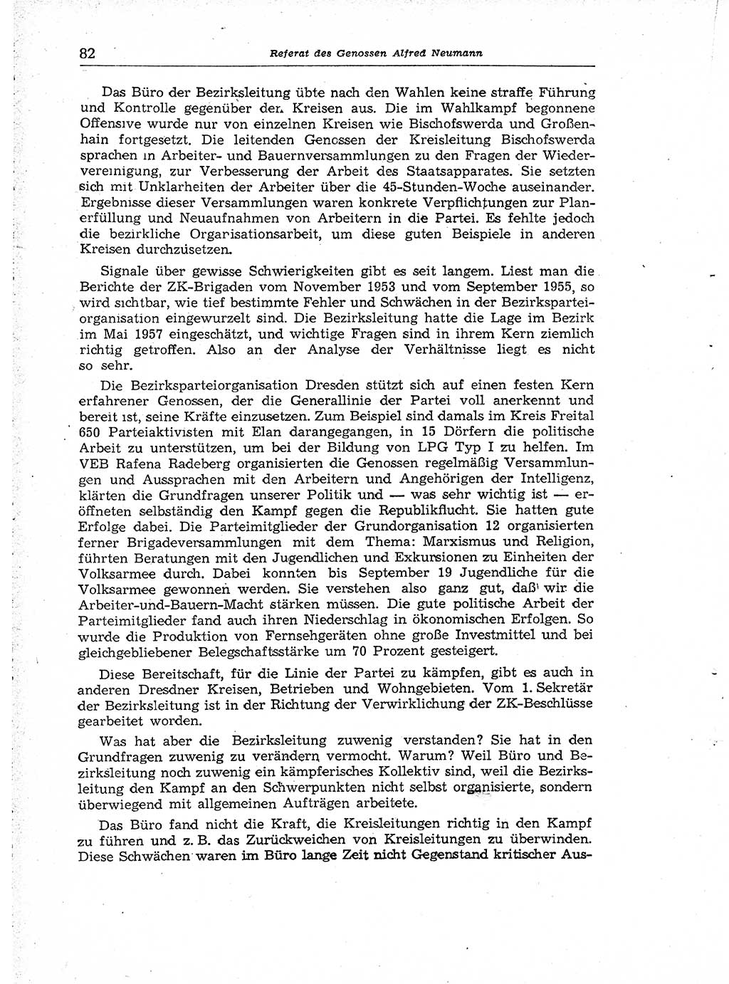 Neuer Weg (NW), Organ des Zentralkomitees (ZK) der SED (Sozialistische Einheitspartei Deutschlands) für Fragen des Parteiaufbaus und des Parteilebens, [Deutsche Demokratische Republik (DDR)] 13. Jahrgang 1958, Seite 82 (NW ZK SED DDR 1958, S. 82)