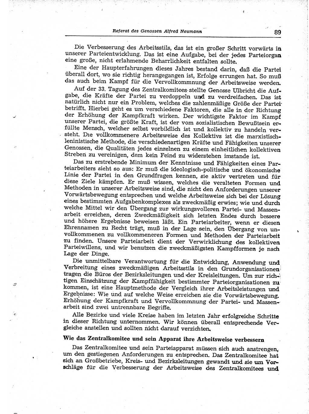 Neuer Weg (NW), Organ des Zentralkomitees (ZK) der SED (Sozialistische Einheitspartei Deutschlands) für Fragen des Parteiaufbaus und des Parteilebens, [Deutsche Demokratische Republik (DDR)] 13. Jahrgang 1958, Seite 89 (NW ZK SED DDR 1958, S. 89)