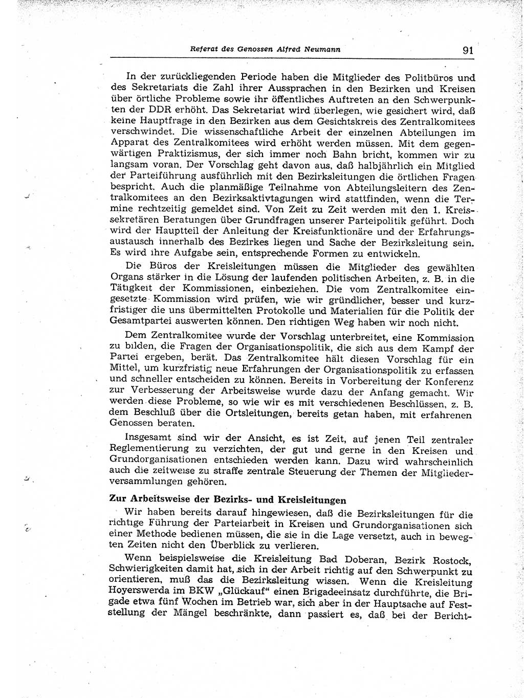 Neuer Weg (NW), Organ des Zentralkomitees (ZK) der SED (Sozialistische Einheitspartei Deutschlands) für Fragen des Parteiaufbaus und des Parteilebens, [Deutsche Demokratische Republik (DDR)] 13. Jahrgang 1958, Seite 91 (NW ZK SED DDR 1958, S. 91)