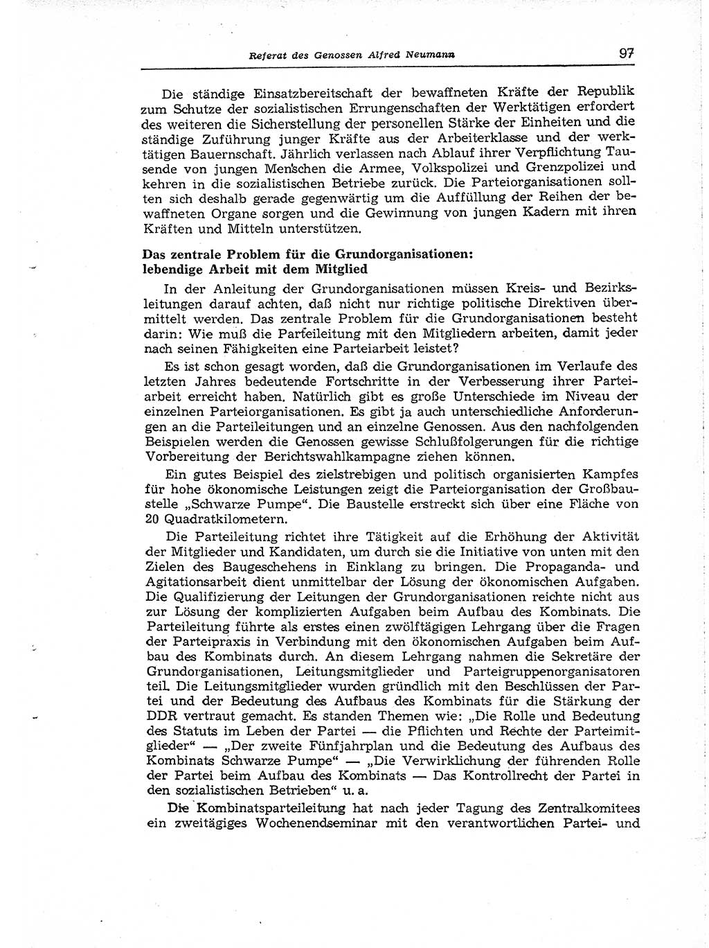 Neuer Weg (NW), Organ des Zentralkomitees (ZK) der SED (Sozialistische Einheitspartei Deutschlands) für Fragen des Parteiaufbaus und des Parteilebens, [Deutsche Demokratische Republik (DDR)] 13. Jahrgang 1958, Seite 97 (NW ZK SED DDR 1958, S. 97)