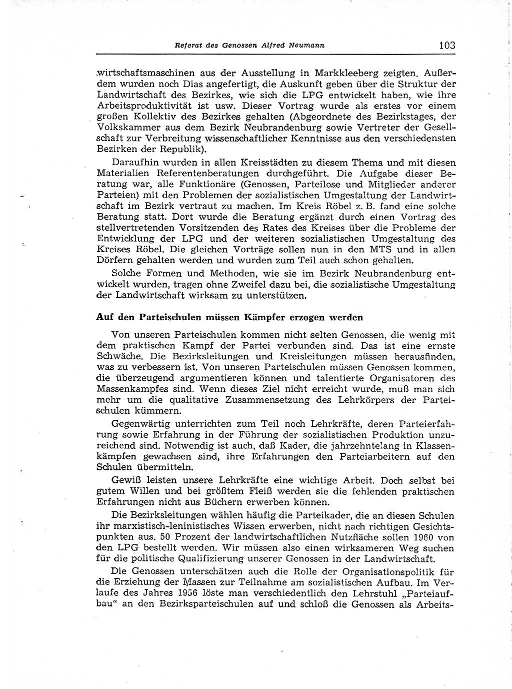 Neuer Weg (NW), Organ des Zentralkomitees (ZK) der SED (Sozialistische Einheitspartei Deutschlands) für Fragen des Parteiaufbaus und des Parteilebens, [Deutsche Demokratische Republik (DDR)] 13. Jahrgang 1958, Seite 103 (NW ZK SED DDR 1958, S. 103)