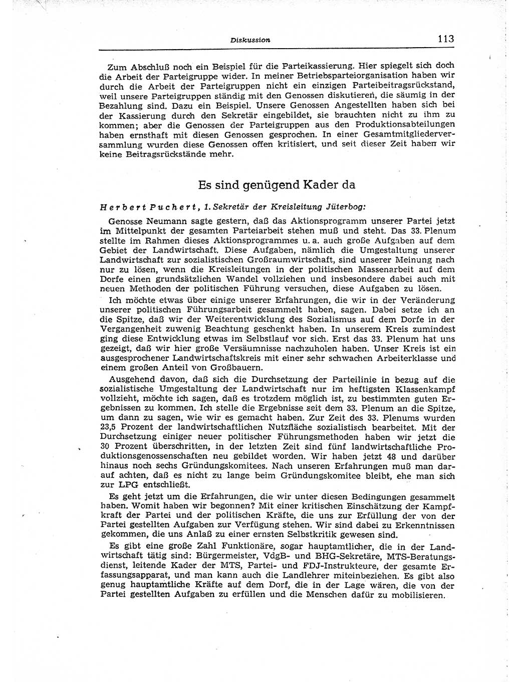 Neuer Weg (NW), Organ des Zentralkomitees (ZK) der SED (Sozialistische Einheitspartei Deutschlands) für Fragen des Parteiaufbaus und des Parteilebens, [Deutsche Demokratische Republik (DDR)] 13. Jahrgang 1958, Seite 113 (NW ZK SED DDR 1958, S. 113)