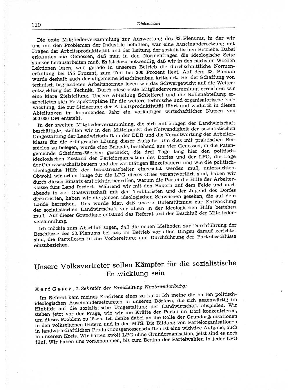 Neuer Weg (NW), Organ des Zentralkomitees (ZK) der SED (Sozialistische Einheitspartei Deutschlands) für Fragen des Parteiaufbaus und des Parteilebens, [Deutsche Demokratische Republik (DDR)] 13. Jahrgang 1958, Seite 120 (NW ZK SED DDR 1958, S. 120)